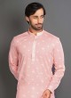 Festive Wear Light Pink Cotton Silk Kurta Pajama